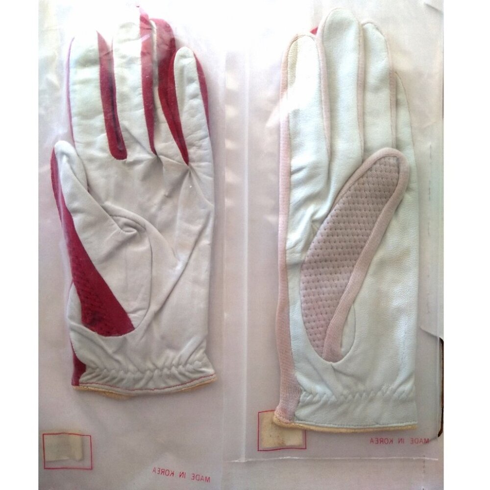 2 Vintage Golf Gloves Ladies Left Red White Unopened Packages